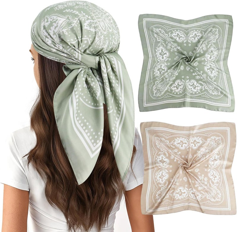 vimate Head Scarf for Women Hair 27'' Square Satin Silk Feeling Bnadana Neck Scarf Handbag Accessories Etc - Image 1